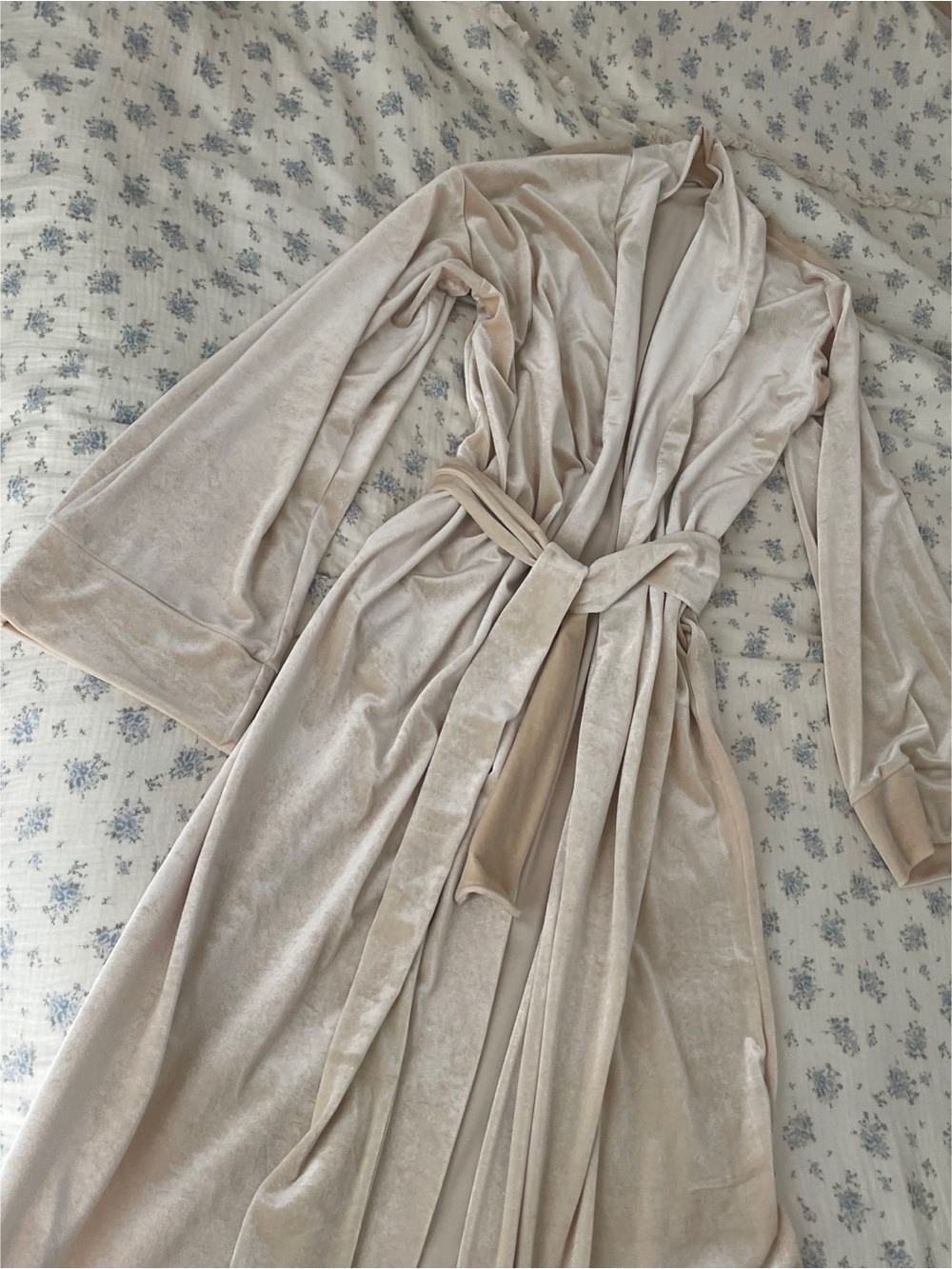 Rare Laina Rauma Angelcore Butterscotch Velvet Velour Leisure Maxi Floor Length